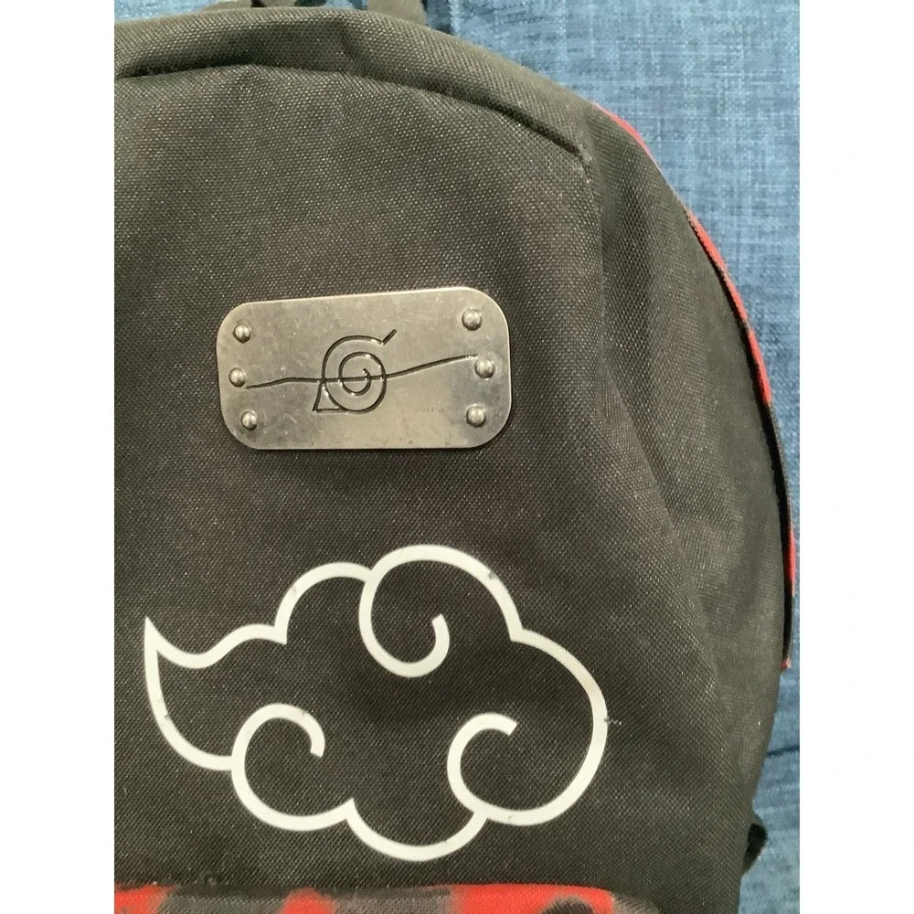 Bioworld Naruto Shippuden Collection Black Backpack w/ Red Embroidery
